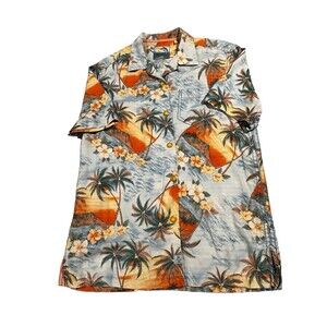 Tommy Bahama Men's Hawaiian Beach Print Silk Shirt Size S